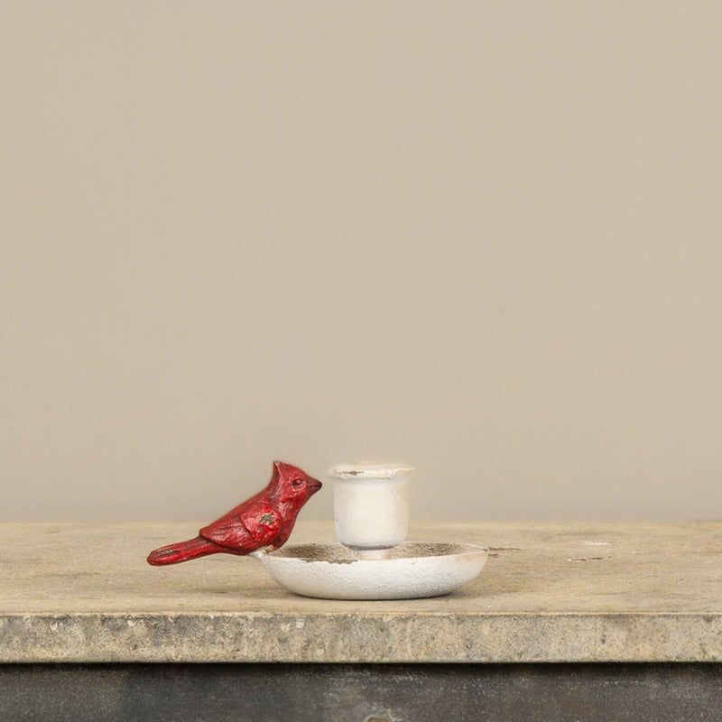 Portacandela Cardinale Rosso natalizio per Candela a Stelo