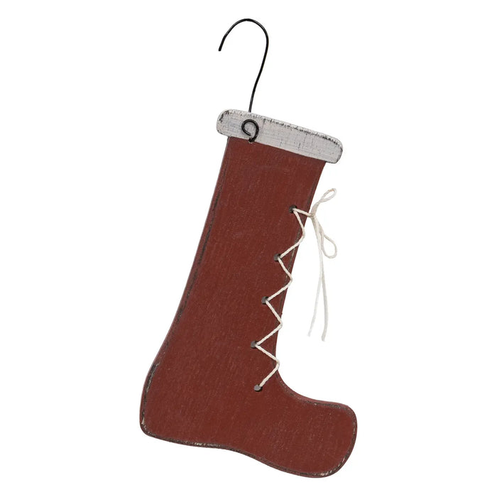 Decorazione Natalizia in Legno a Forma di Stivale