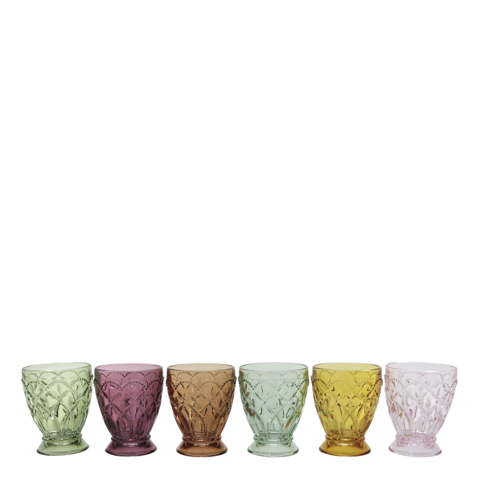 Set 6 Bicchieri Colorati in Vetro Saint Emilion Chic Antique