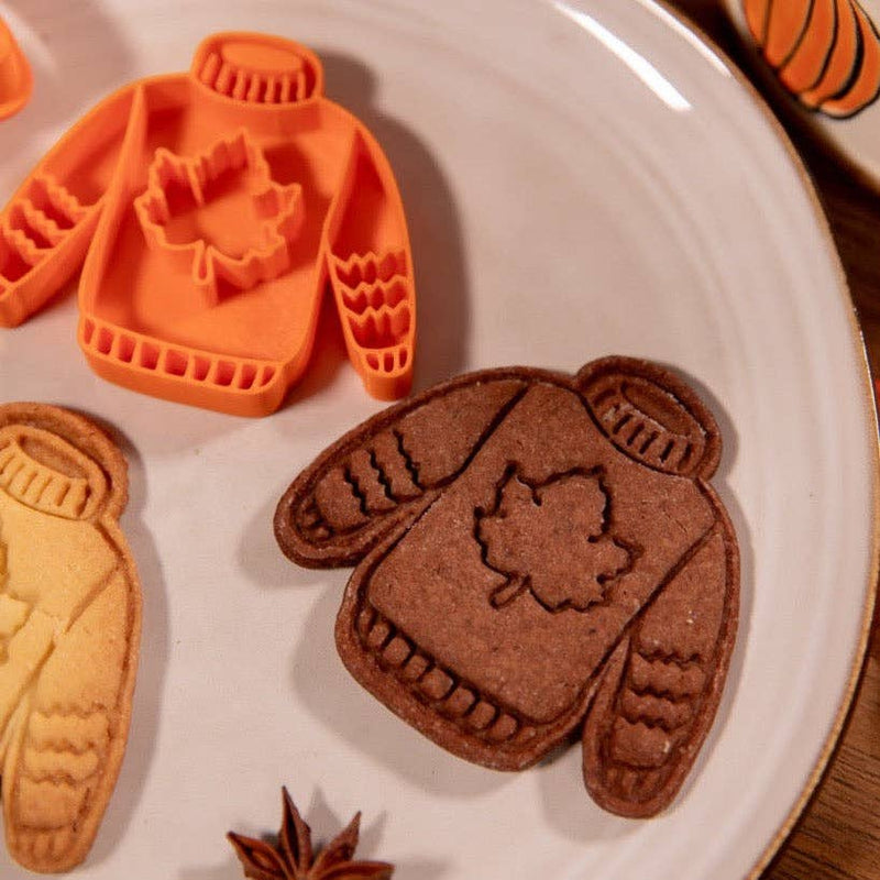 Tagliabiscotti maglione autunnale – tagliabiscotti accogliente per l'autunno