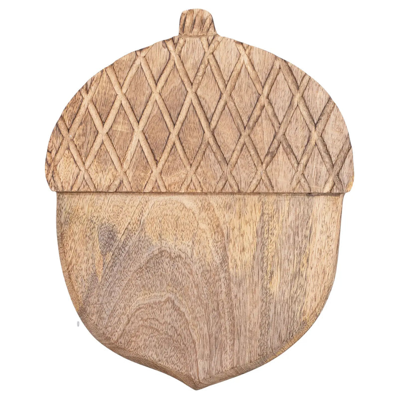 Tagliere Autunnale in Legno di Mango con Ghianda