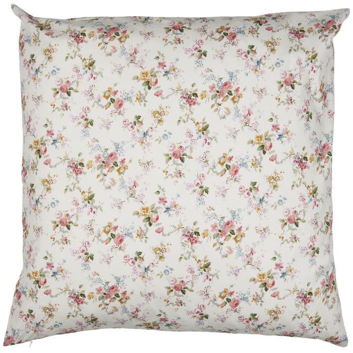 Federa per cuscino con fiori rosa, verdi, blu e bianchi
