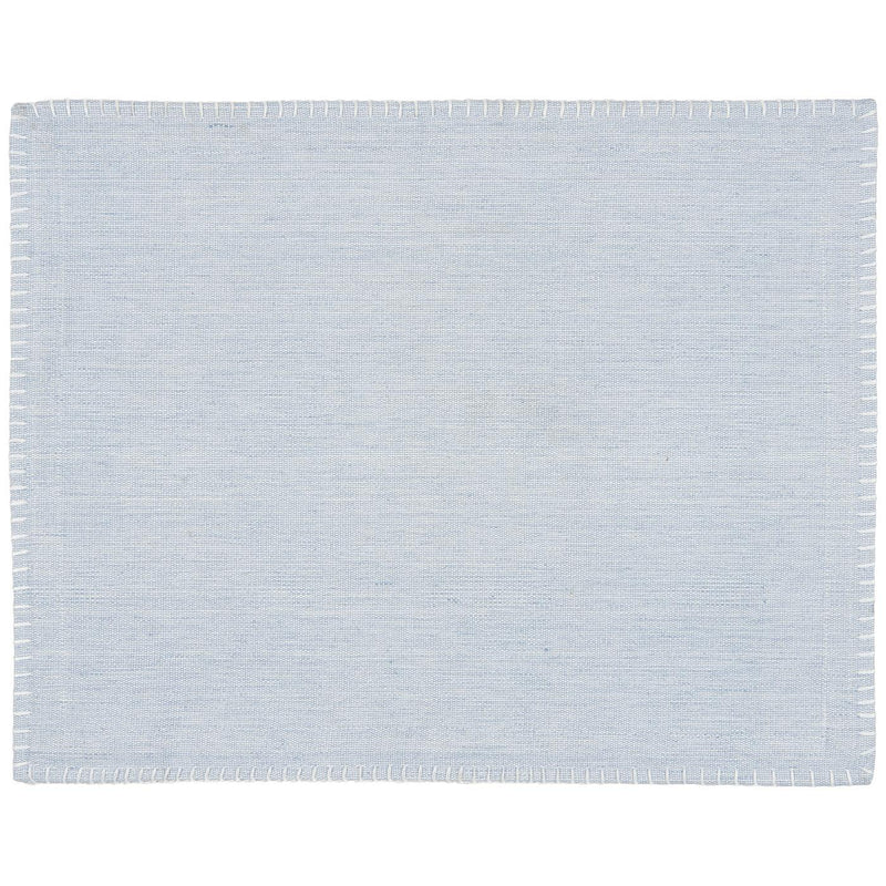 Tovaglietta blu polvere con cuciture bianche sul bordo - Arredo Casa da Sogno