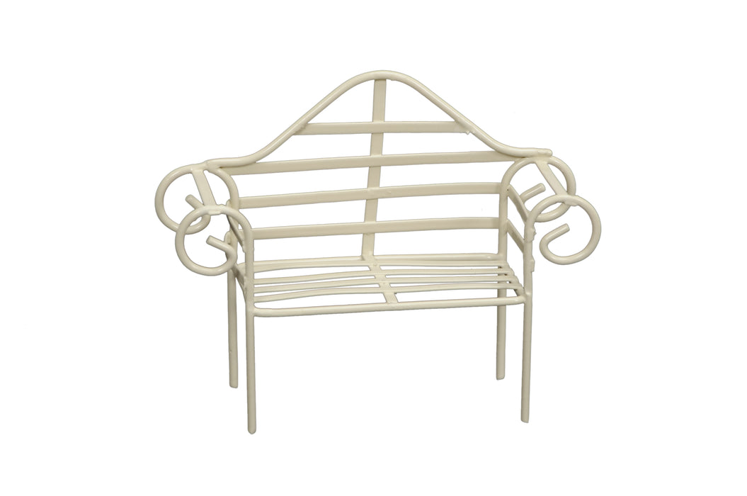 Mini cream iron bench