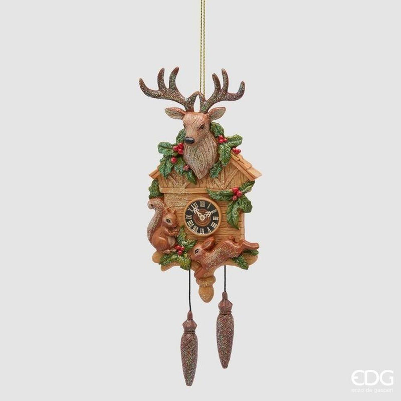 Decorazione Natalizia Orologio a Cucù con Renna 19 cm – EDG