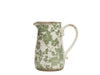 Brocca francese in ceramica verde e bianco - Arredo Casa da Sogno