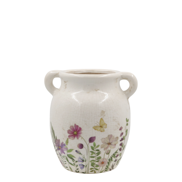 Vaso con manici  motivo floreale Chic Antique