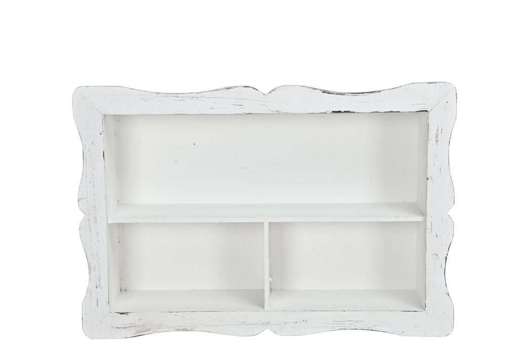 White shelf with shelves with effect