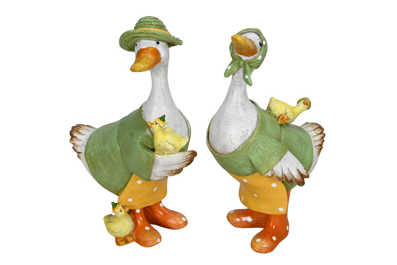Lot de 2 oies décoratives