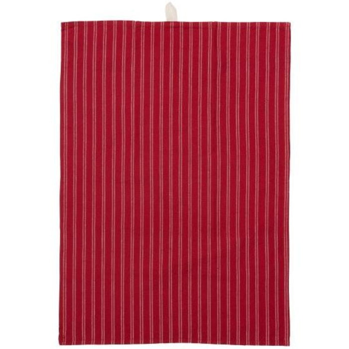 Kaga Tea Towel Red with Natural Stripes - Ib Laursen