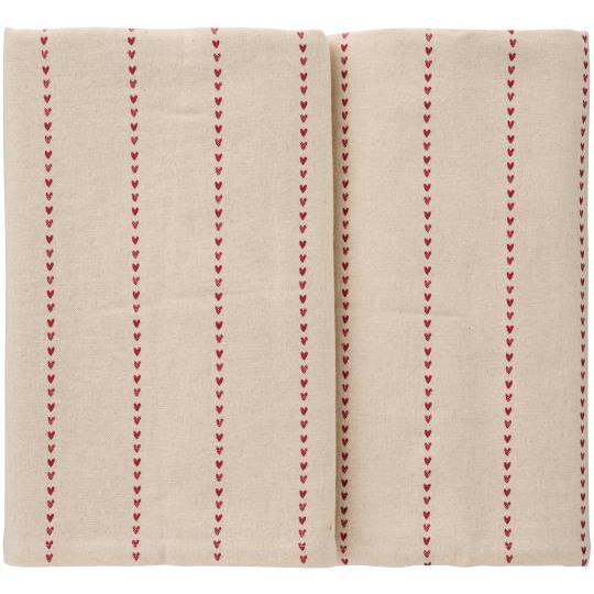 Tovaglia natalizia IB Laursen 150x250 cm in 100% cotone con cuori rossi