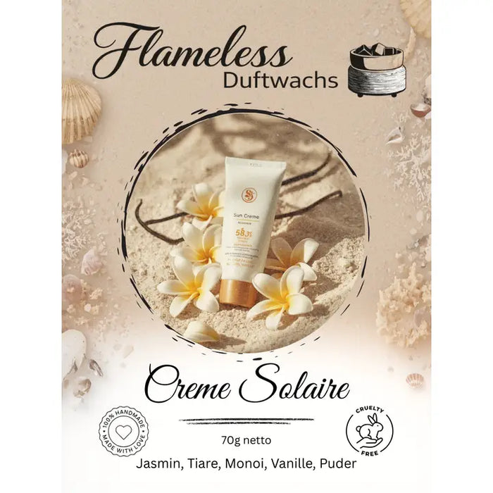 Cera Profumata di Soia Creme Solaire Flameless 70g