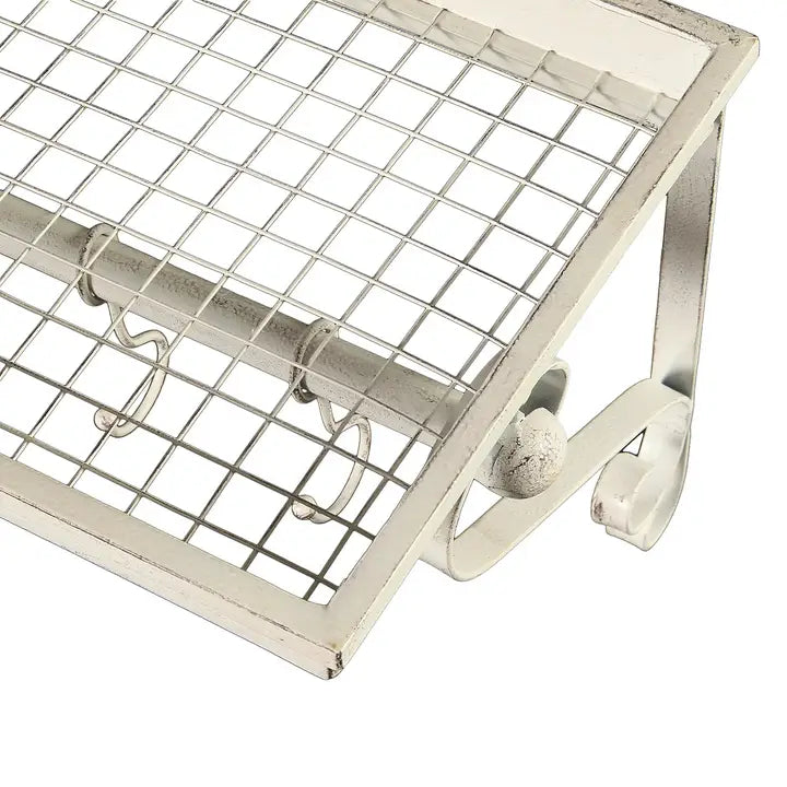 Appendiabiti con Ripiano Bianco Antico 61x26x25 cm