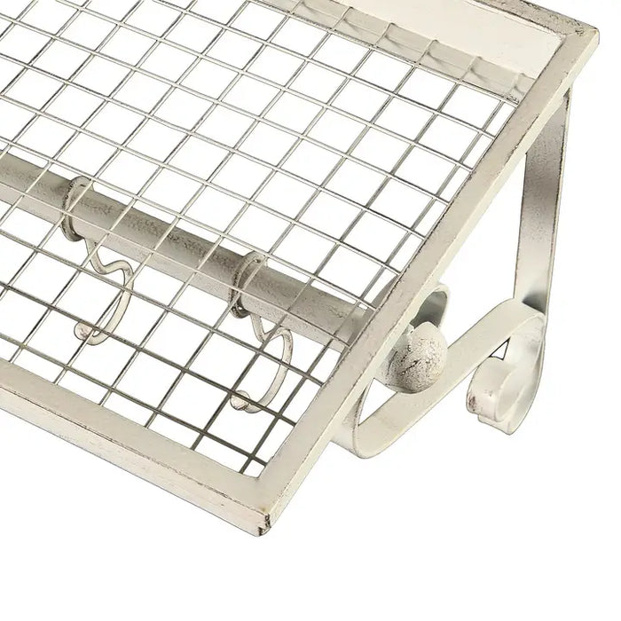 Appendiabiti con Ripiano Bianco Antico 61x26x25 cm