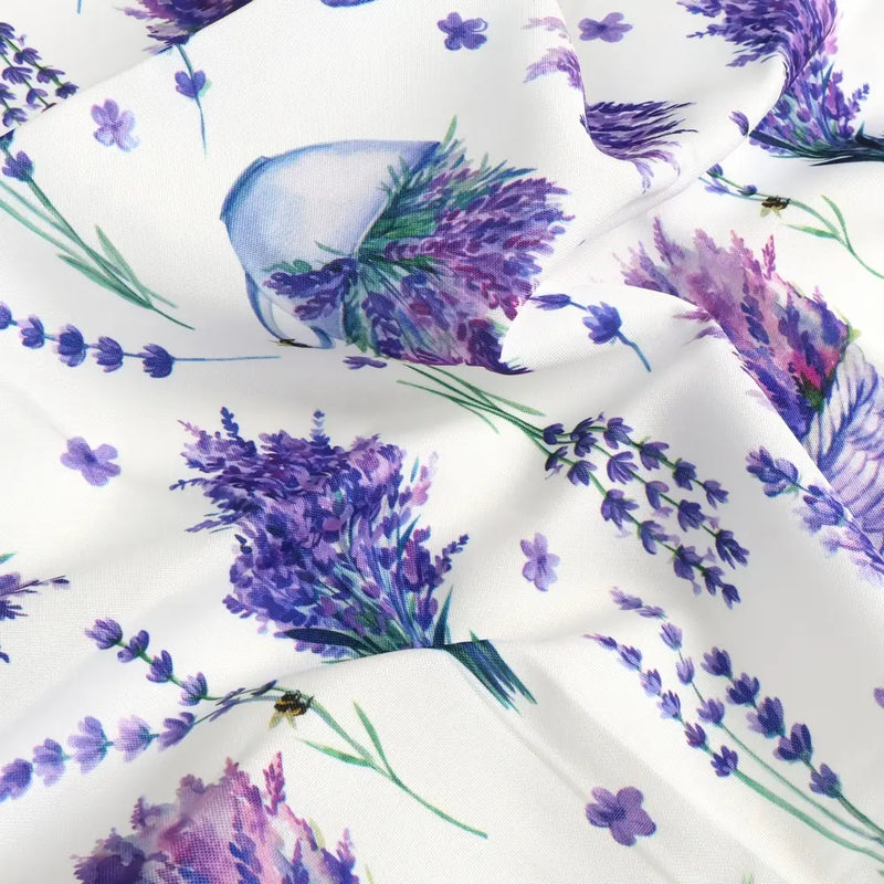 Tovaglia Antimacchia Lavanda e Fiori di Campo