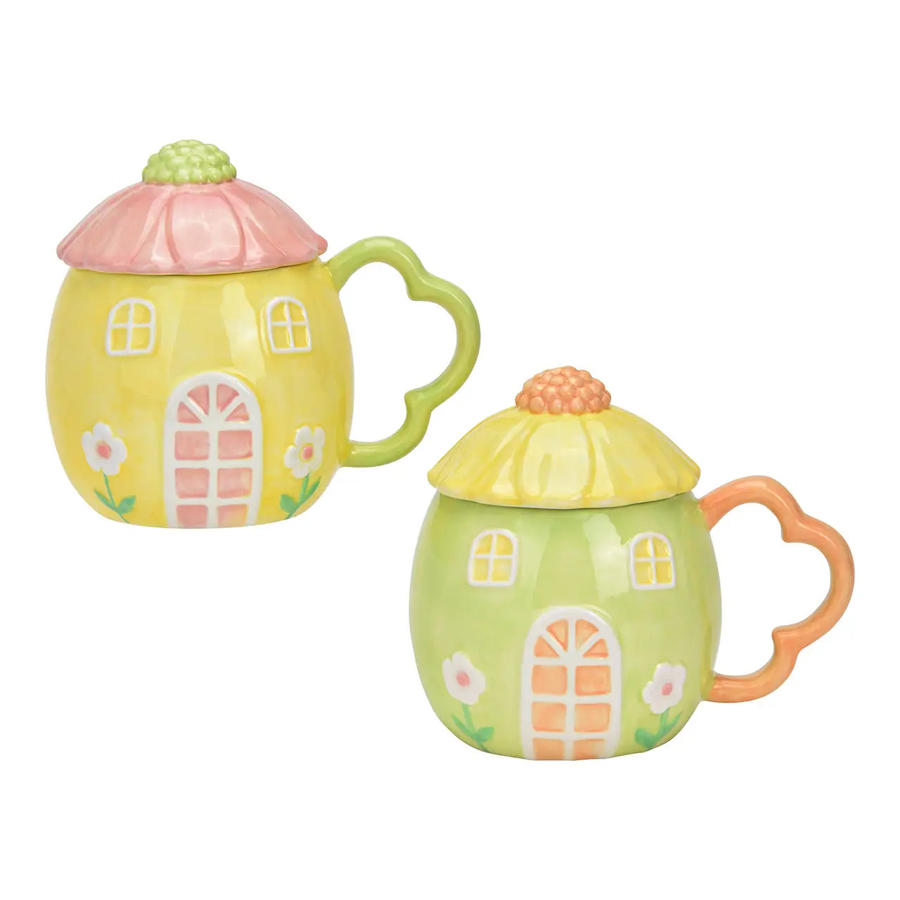 Tazza in Ceramica a Casetta con Coperchio