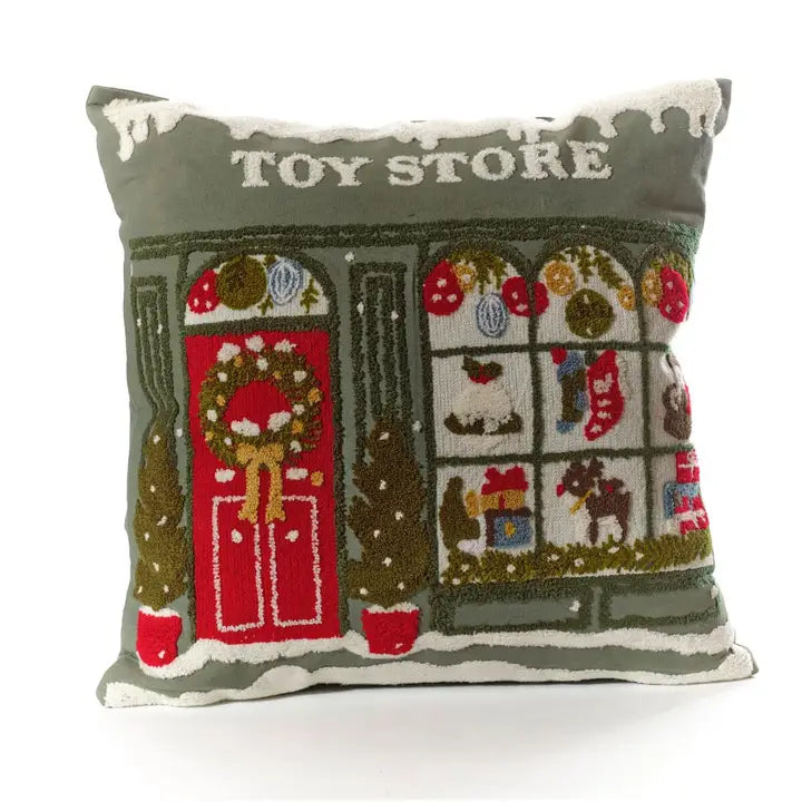 Cuscino natalizio Toy Store ricamato 45 x 45 cm in cotone