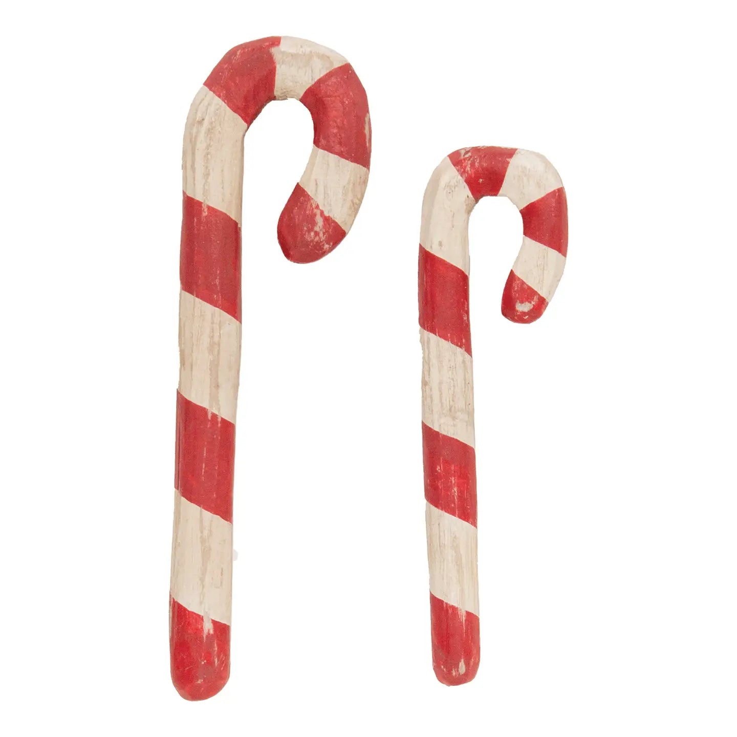 Set di 2 Bastoncini di Zucchero Anticati in Resina con Aspetto Intagliato