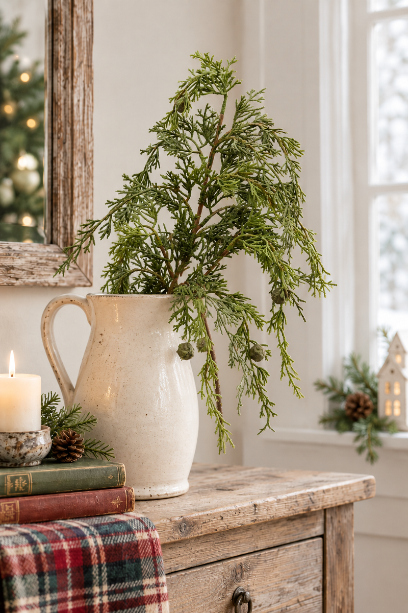 Ramo Natalizio Cadente Thuja Verde H 55 cm – EDG