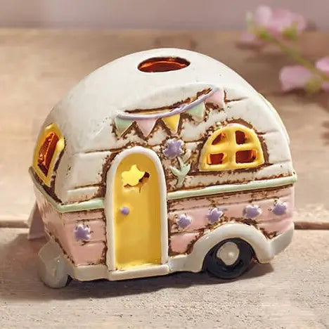 Caravan Porta Tea Light Rosa in Ceramica