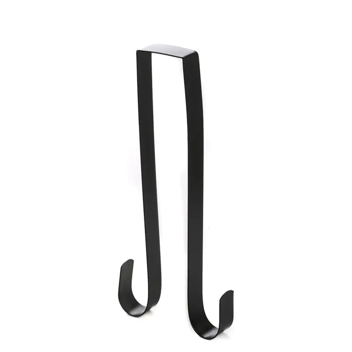Gancio Doppio per Ghirlanda da Porta in Metallo Nero