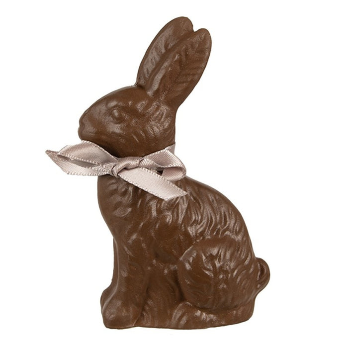Statua decorativa in poliresina effetto cioccolato con fiocco