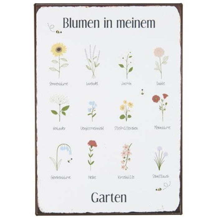 Targa in metallo - Blumen in meinem - Arredo Casa da Sogno