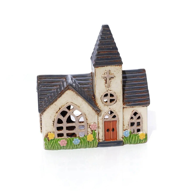 Chiesa Cottage Porta Tea Light in Ceramica