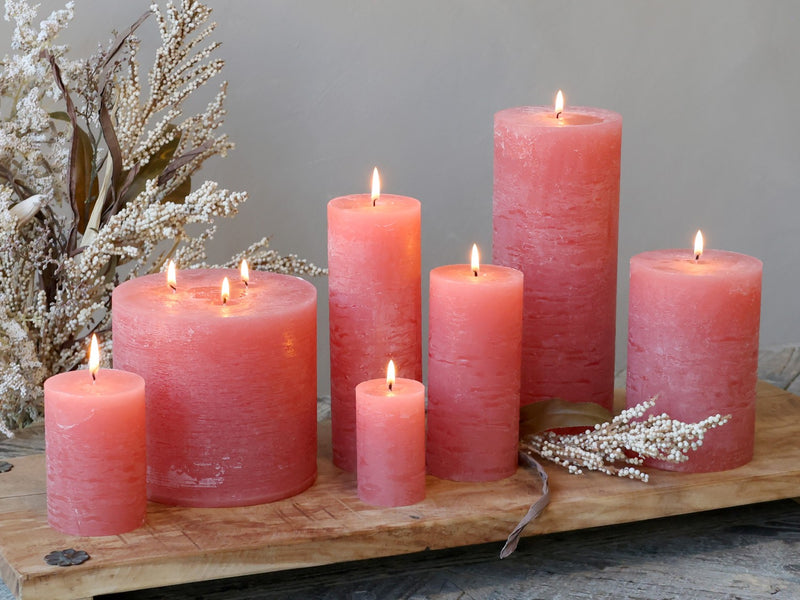 Candela rustica in paraffina lampone 8 cm Chic Antique - Arredo Casa da Sogno