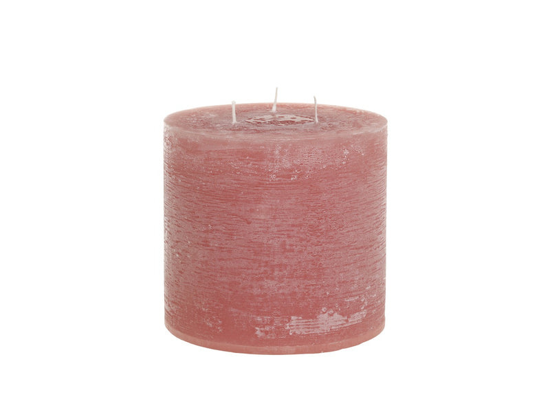 Candela rustica in paraffina lampone con 3 stoppini Chic Antique - Arredo Casa da Sogno