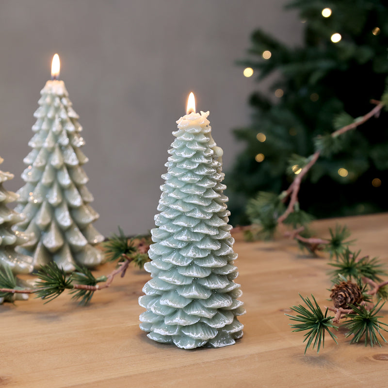 Candela Albero con Brillantini Chic Antique – H 16 cm x Ø 7 cm
