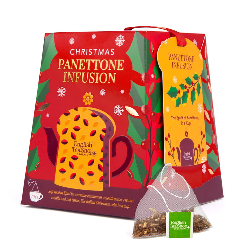 English Tea Shop - Scatola regalo tè "Panettone" BIO, 10 bustine piramidali