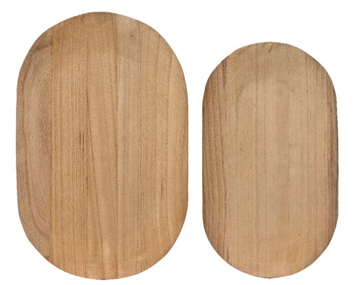 Set of 2 decorative wooden trays