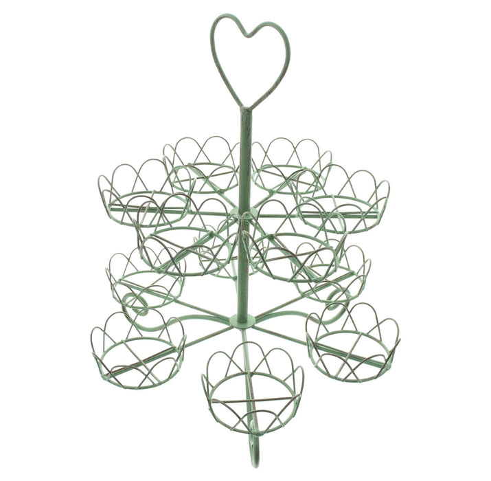 Alzata per Cupcake Vintage Verde Shabby Chic Ø 30x33 cm