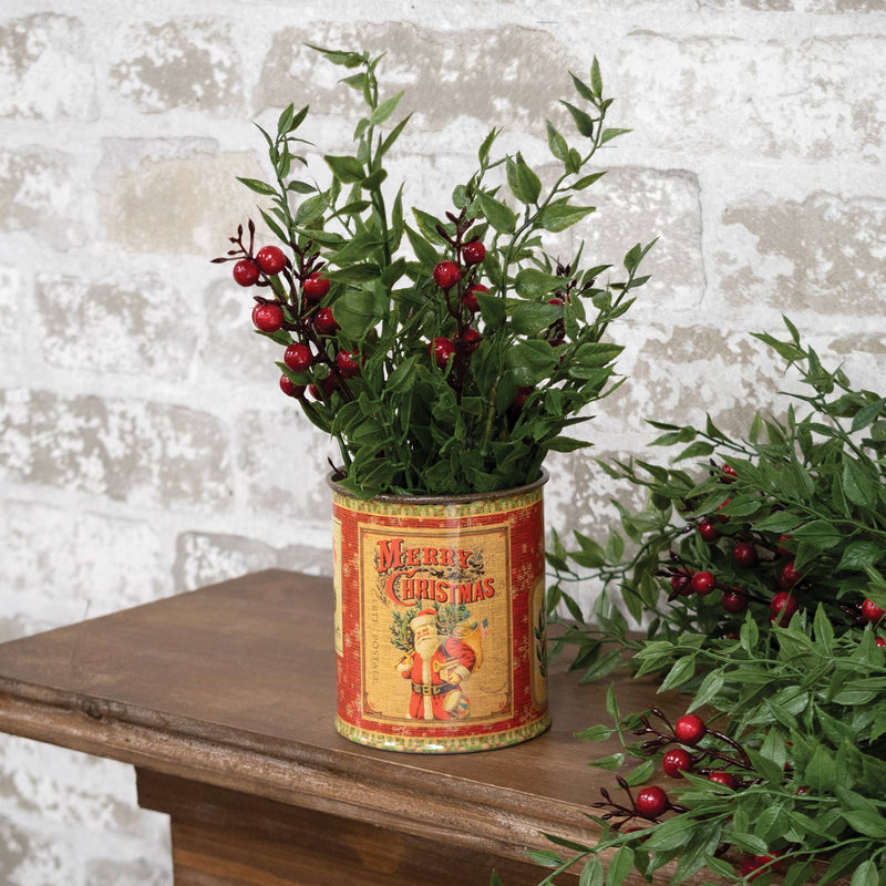 Barattolo di latta vintage con Babbo Natale