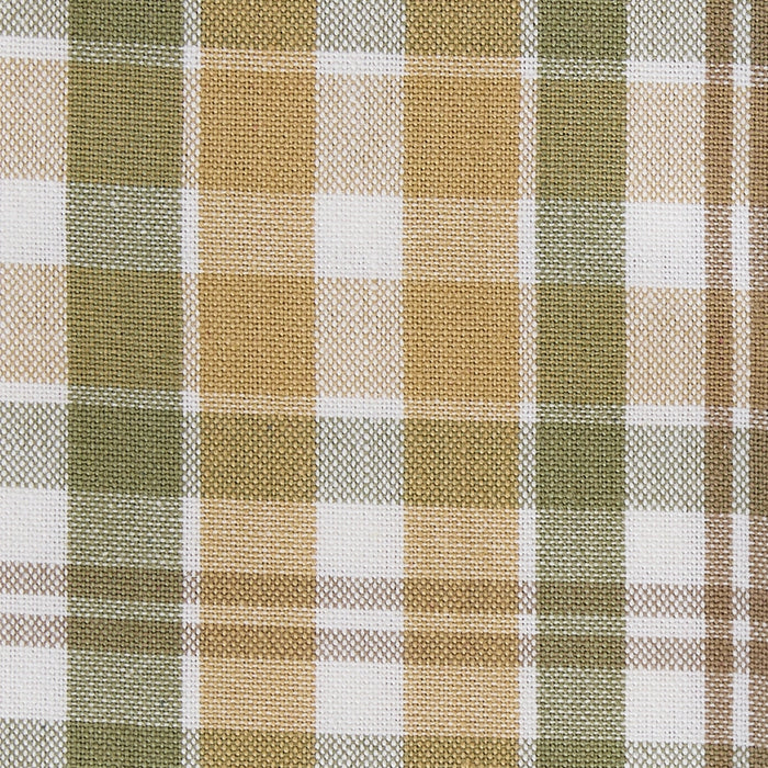 Green and beige checked valance