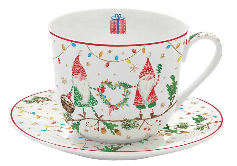 Tazza Colazione Con Piatto 400 Ml Ready For Christmas - Arredo Casa da Sogno