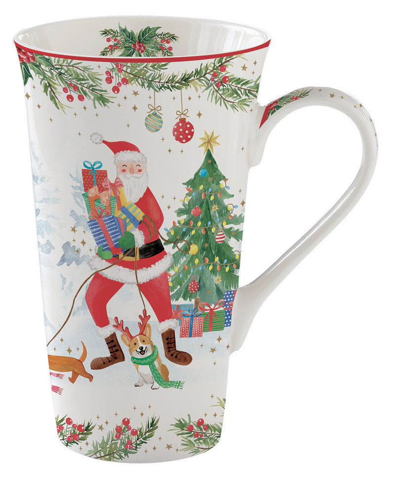 Mug 600 Ml Porcellana Joyful Santa - Arredo Casa da Sogno