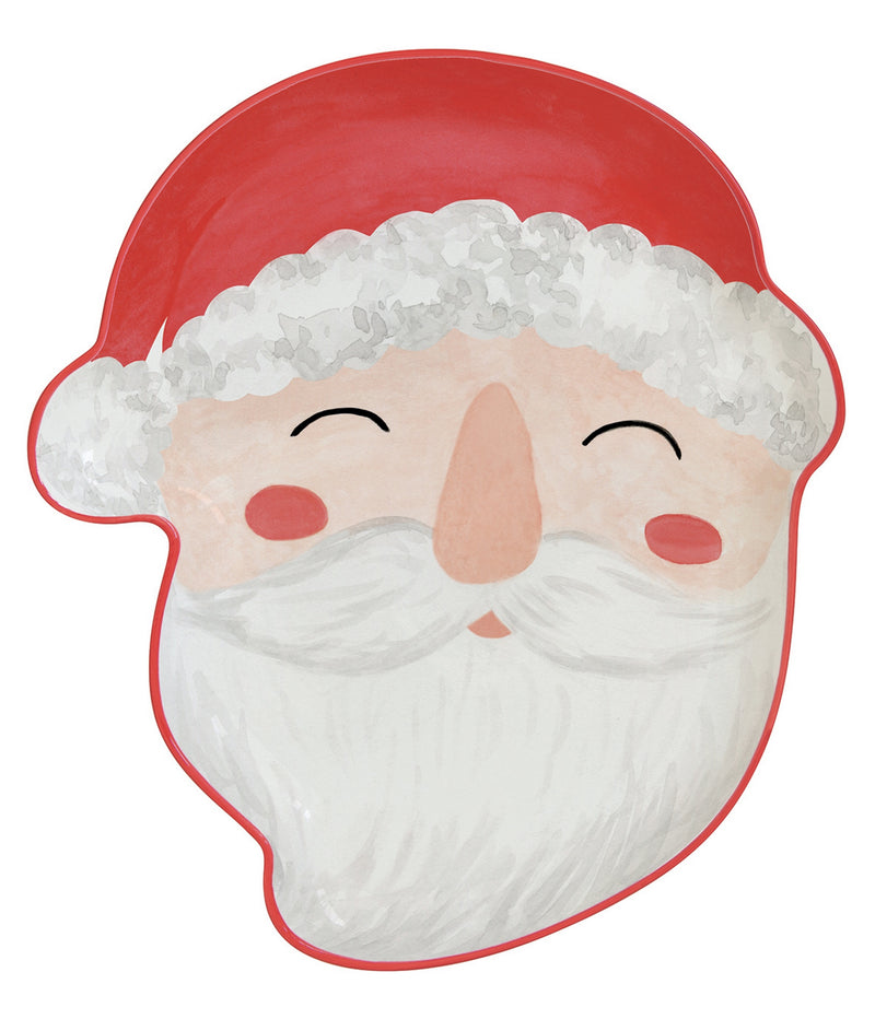 Piatto A Forma Viso Babbo Natale 25x22 Joyful Santa - Arredo Casa da Sogno