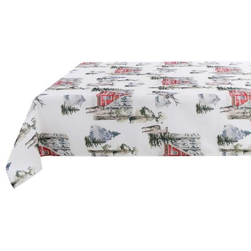 Tovaglia in poliestere bianca com motivo casetta da 300 cm - BAITA - Arredo Casa da Sogno
