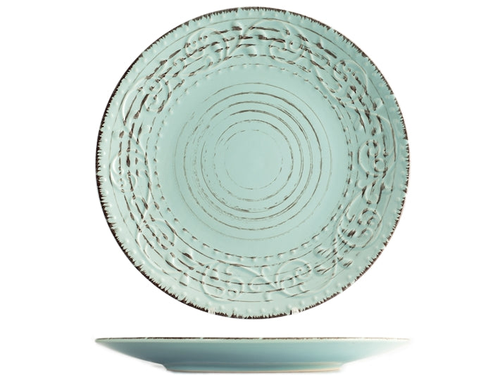 Servizio Piatti Court Yard Azzurro  in Ceramica Decorata
