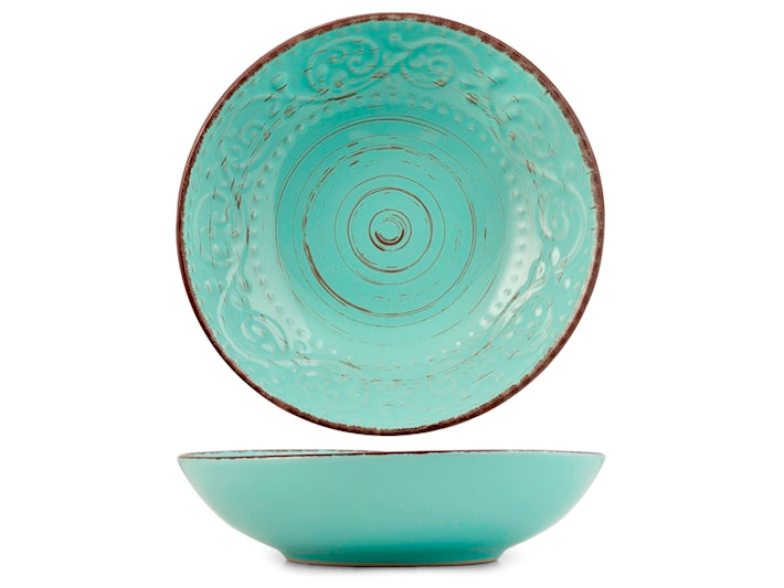 Servizio Piatti Court Yard Azzurro  in Ceramica Decorata