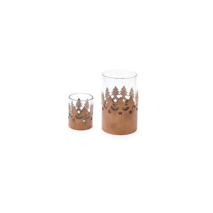 Set /2 portacandela metallo 7,8/12,5 cm - Arredo Casa da Sogno