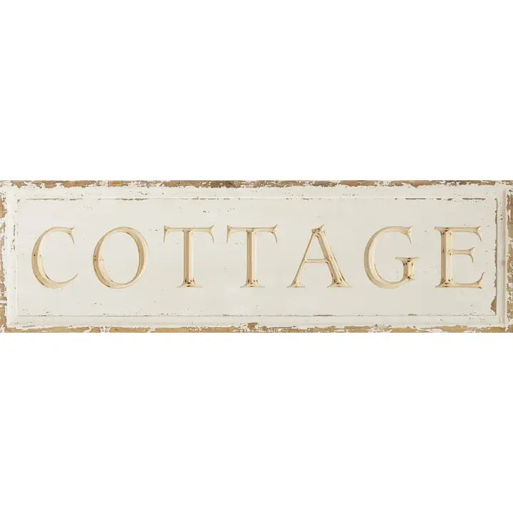 Targa in Legno “Cottage” 101 cm Stile Dark Cottage Anticato