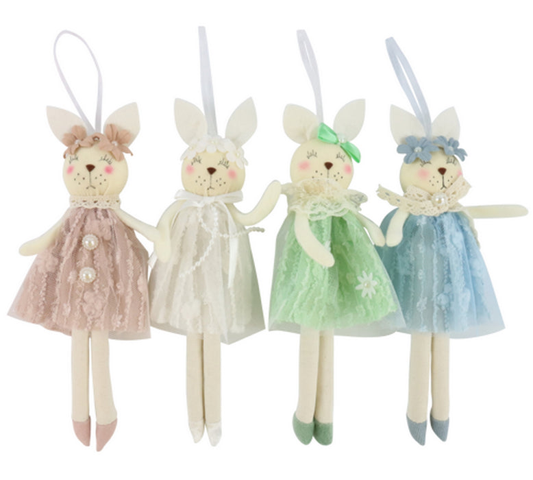 Coniglio decorativo in stoffa set di 4 pezzi