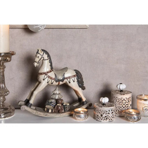 Statuetta cavallo piccola 22x5x19 cm bianco poliresina - Arredo Casa da Sogno