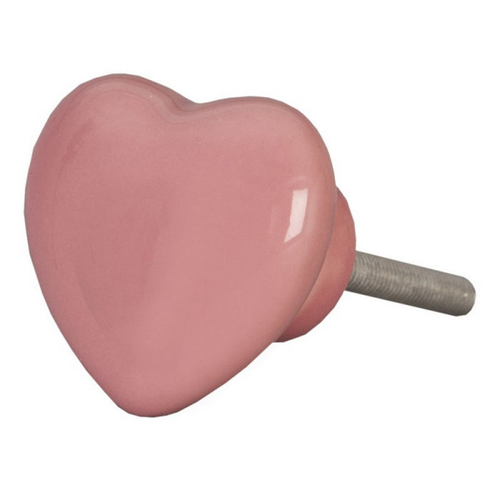 Pomello 4*4 cm rosa ceramica a forma di cuore