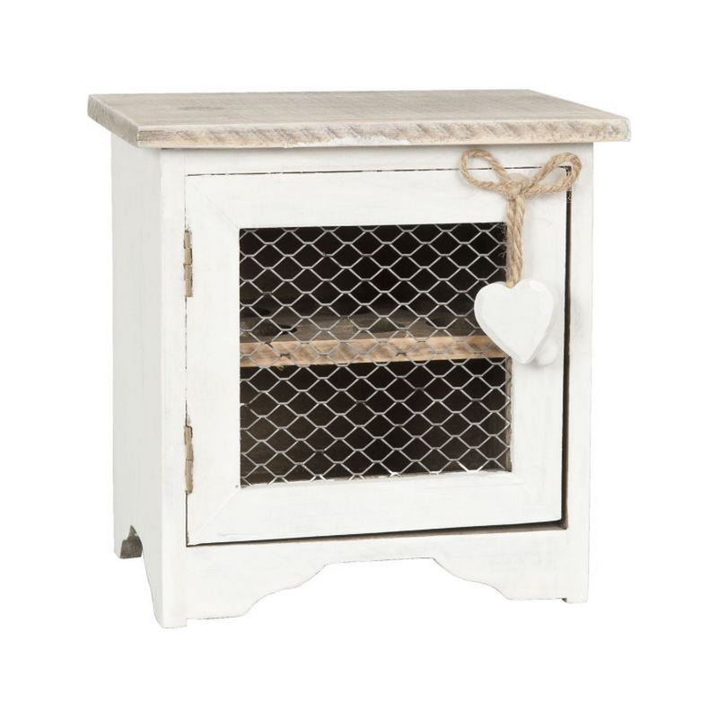 Portauovo in legno bianco con cuore 19x14x19 cm - Arredo Casa da Sogno