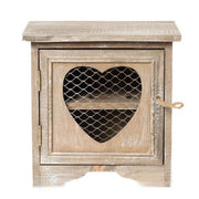 Portauovo in legno marrone con sagome cuore a retina 19x14x19 cm - Arredo Casa da Sogno