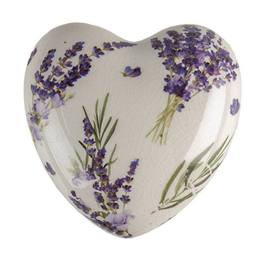 Decorazione cuore 8x8x4 cm lilla ceramica - Arredo Casa da Sogno